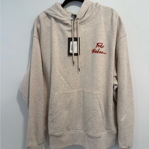 Ted Baker London Beige Hoodie with Red Script Logo